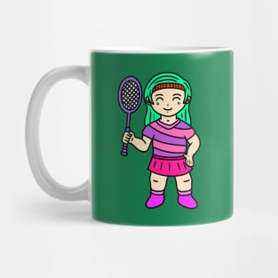 Cute girl badminton player Mug